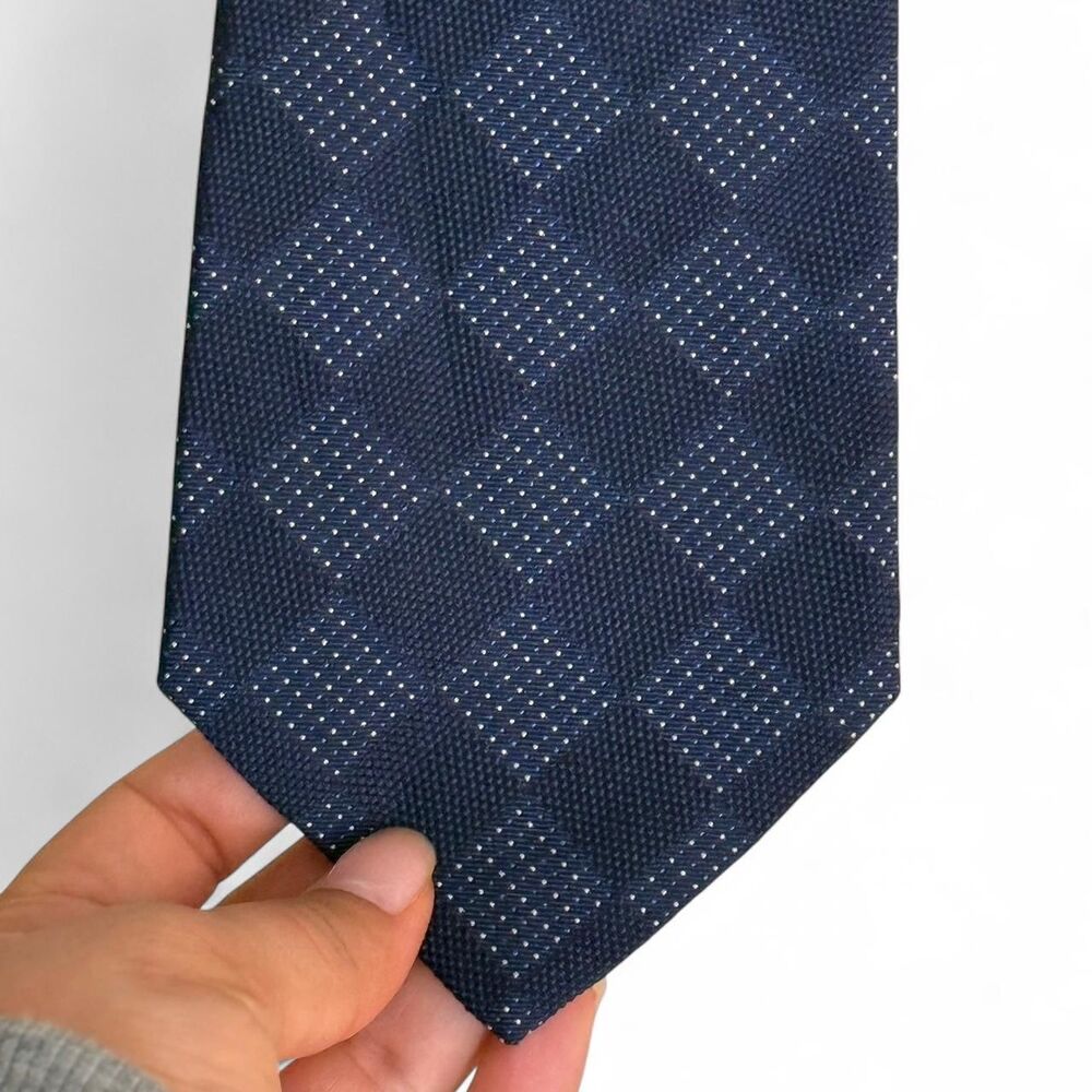 Lauren Ralph-Lauren Men's Navy and Blue pattern tie